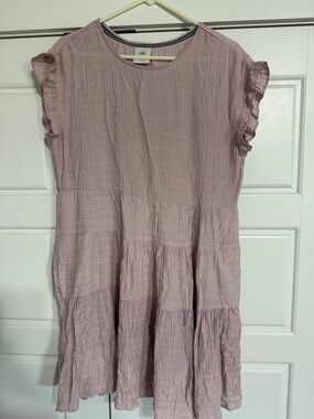 Girls' Soft Ruffle Sleeve Dress - Light Mauve